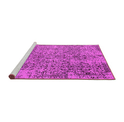 Sideview of Machine Washable Oriental Pink Industrial Rug, wshurb2768pnk