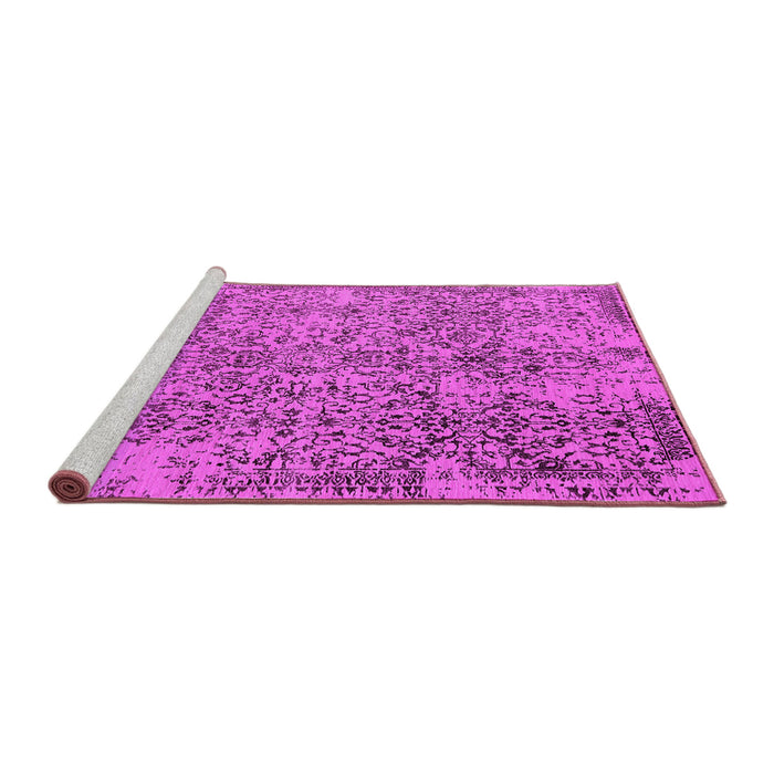 Sideview of Machine Washable Oriental Pink Industrial Rug, wshurb2768pnk
