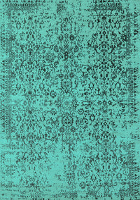 Oriental Turquoise Industrial Rug, urb2768turq