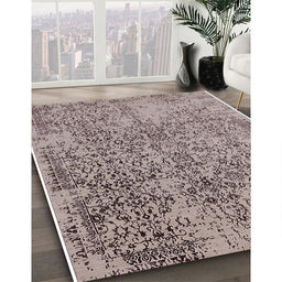 Mid-Century Modern Puce Purple Oriental Rug in Family Room, urb2768