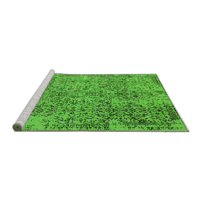Sideview of Machine Washable Oriental Green Industrial Area Rugs, wshurb2768grn