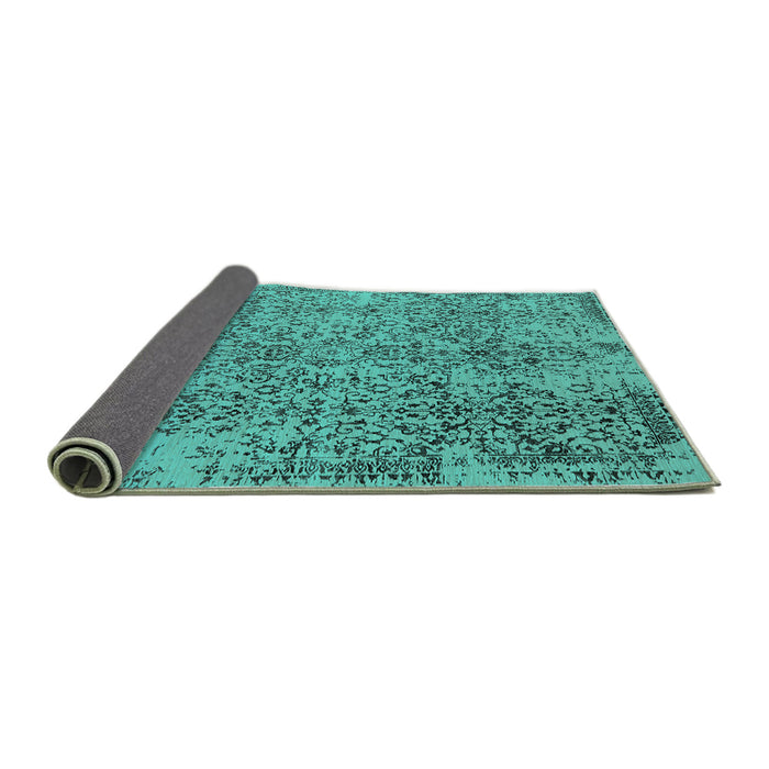 Sideview of Oriental Turquoise Industrial Rug, urb2768turq