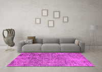 Machine Washable Oriental Pink Industrial Rug, wshurb2768pnk