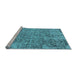 Sideview of Machine Washable Oriental Light Blue Industrial Rug, wshurb2768lblu