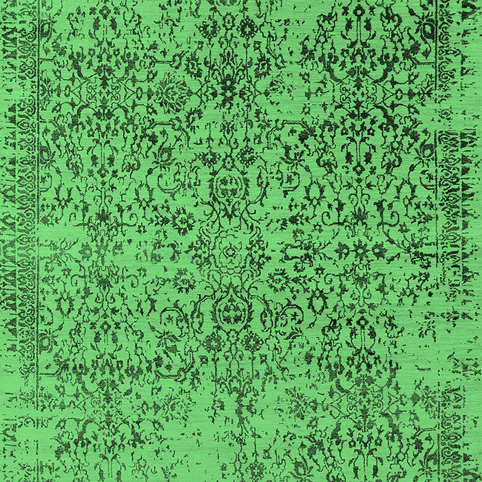 Machine Washable Oriental Emerald Green Industrial Area Rugs, wshurb2768emgrn