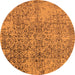 Round Oriental Orange Industrial Rug, urb2768org