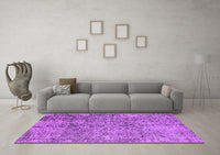 Machine Washable Oriental Purple Industrial Rug, wshurb2768pur