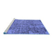 Sideview of Machine Washable Oriental Blue Industrial Rug, wshurb2768blu