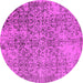 Round Oriental Pink Industrial Rug, urb2768pnk