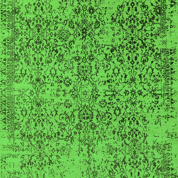 Machine Washable Oriental Green Industrial Area Rugs, wshurb2768grn