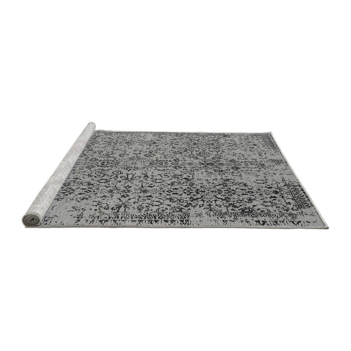 Sideview of Machine Washable Oriental Gray Industrial Rug, wshurb2768gry