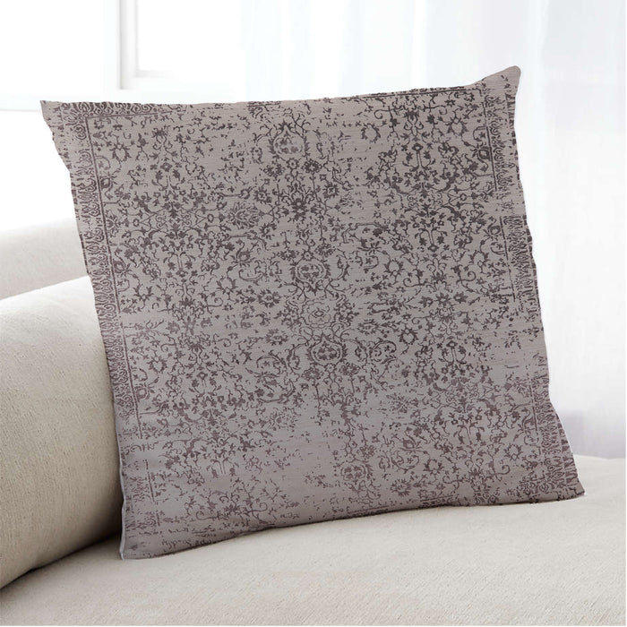 Lifestyle Image of Mid-Century Modern Urban Square Puce Purple Throw Pillow, 18 inch by 18 inch, pwurb2768