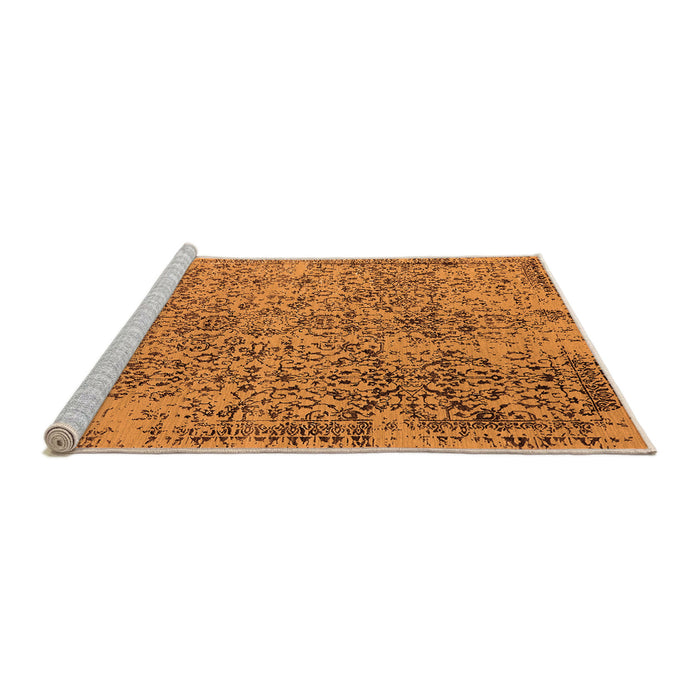 Sideview of Machine Washable Oriental Orange Industrial Area Rugs, wshurb2768org
