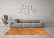 Machine Washable Oriental Orange Industrial Area Rugs in a Living Room, wshurb2768org