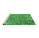 Sideview of Machine Washable Oriental Emerald Green Industrial Area Rugs, wshurb2768emgrn