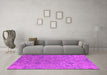 Machine Washable Oriental Pink Industrial Rug in a Living Room, wshurb2769pnk