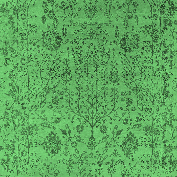 Machine Washable Oriental Emerald Green Industrial Area Rugs, wshurb2769emgrn