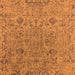 Square Machine Washable Oriental Orange Industrial Area Rugs, wshurb2769org