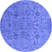 Round Oriental Blue Industrial Rug, urb2769blu