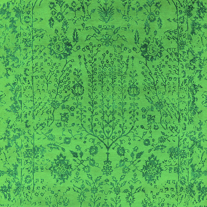 Machine Washable Oriental Green Industrial Area Rugs, wshurb2769grn