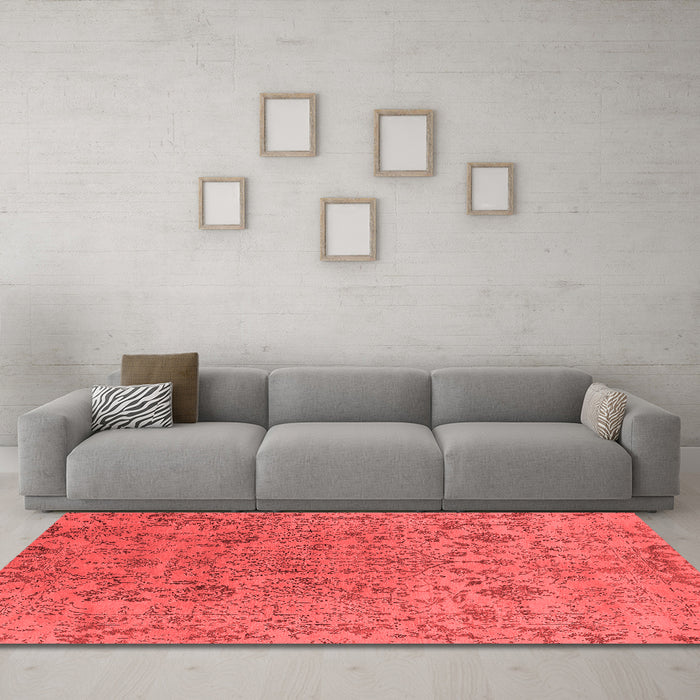 Industrial Red Washable Rugs