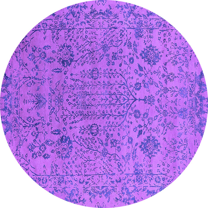 Round Oriental Purple Industrial Rug, urb2769pur