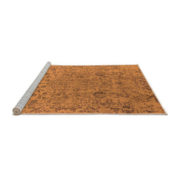 Sideview of Machine Washable Oriental Orange Industrial Area Rugs, wshurb2769org