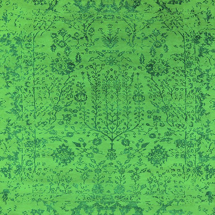 Square Oriental Green Industrial Rug, urb2769grn