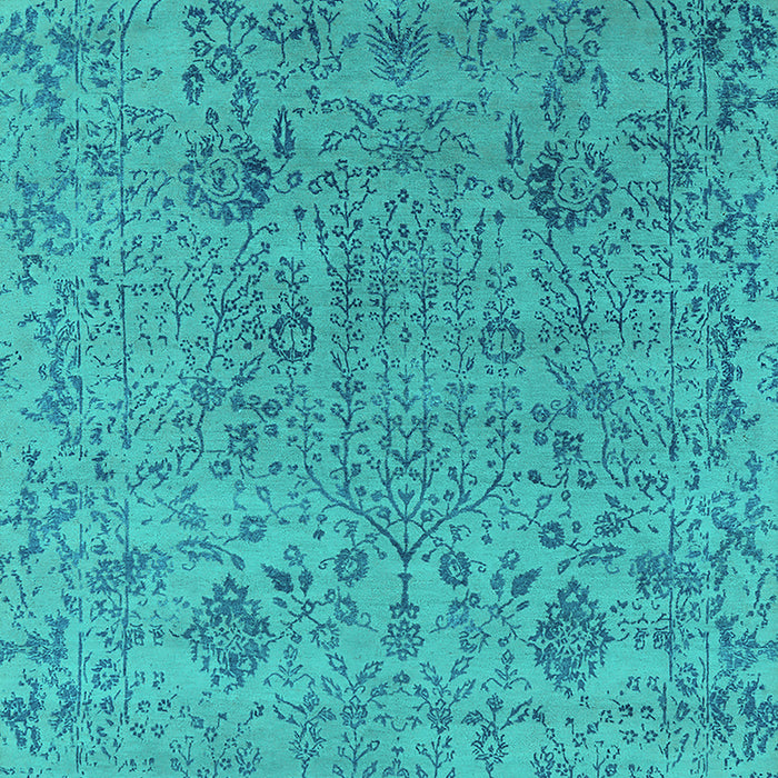 Machine Washable Oriental Turquoise Industrial Area Rugs, wshurb2769turq