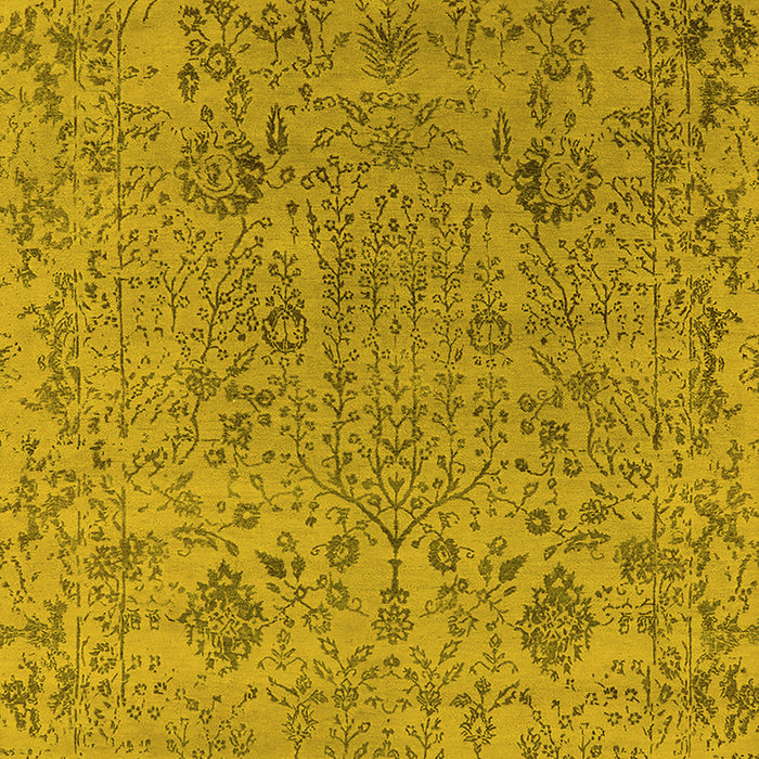 Machine Washable Oriental Yellow Industrial Rug, wshurb2769yw