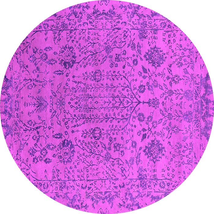 Round Oriental Pink Industrial Rug, urb2769pnk