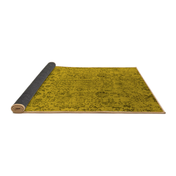 Sideview of Oriental Yellow Industrial Rug, urb2769yw