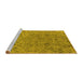 Sideview of Machine Washable Oriental Yellow Industrial Rug, wshurb2769yw