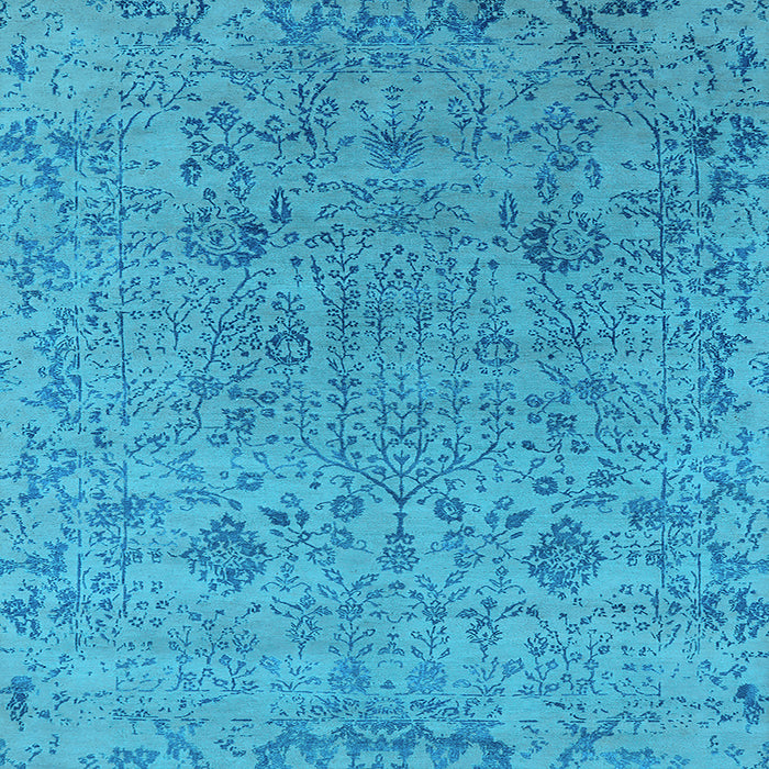 Square Oriental Light Blue Industrial Rug, urb2769lblu