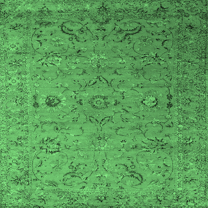 Square Oriental Emerald Green Industrial Rug, urb2770emgrn