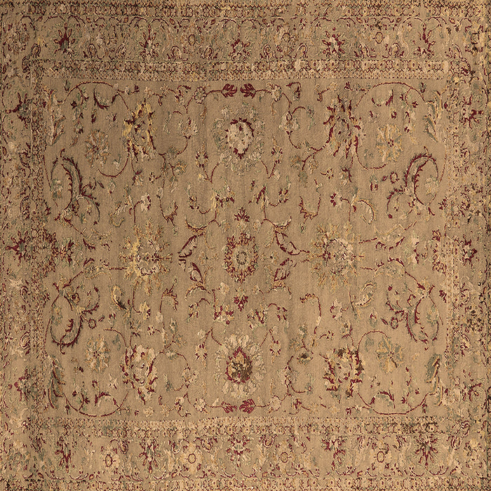 Square Machine Washable Oriental Brown Industrial Rug, wshurb2770brn