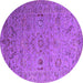 Round Oriental Purple Industrial Rug, urb2770pur