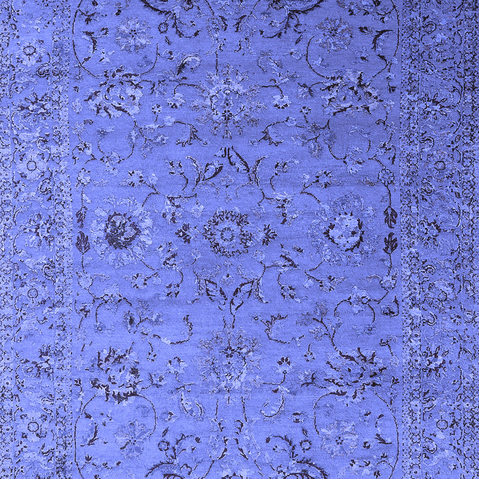Machine Washable Oriental Blue Industrial Rug, wshurb2770blu