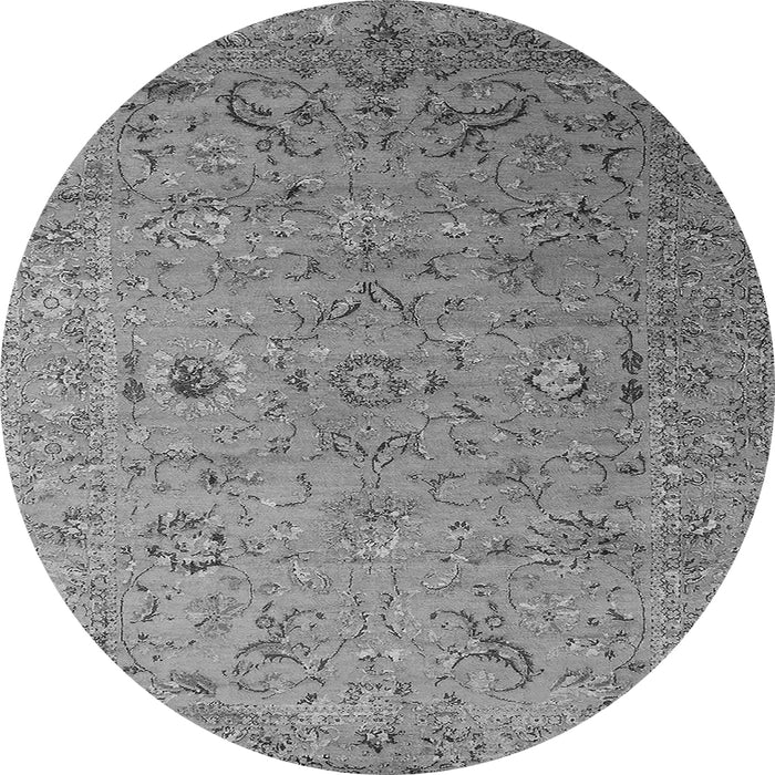 Round Oriental Gray Industrial Rug, urb2770gry