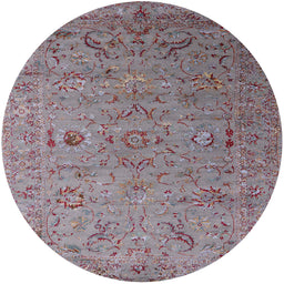 Round Mid-Century Modern Dark Gray Oriental Rug, urb2770