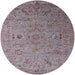 Round Mid-Century Modern Dark Gray Oriental Rug, urb2770