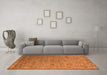 Machine Washable Oriental Orange Industrial Area Rugs in a Living Room, wshurb2770org