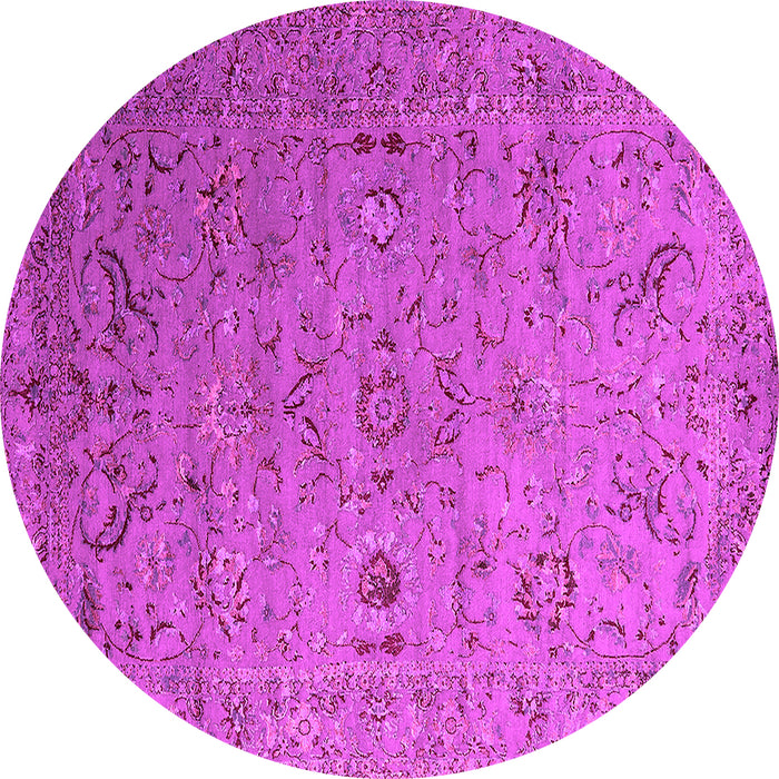 Round Oriental Pink Industrial Rug, urb2770pnk