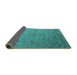 Sideview of Oriental Turquoise Industrial Rug, urb2770turq