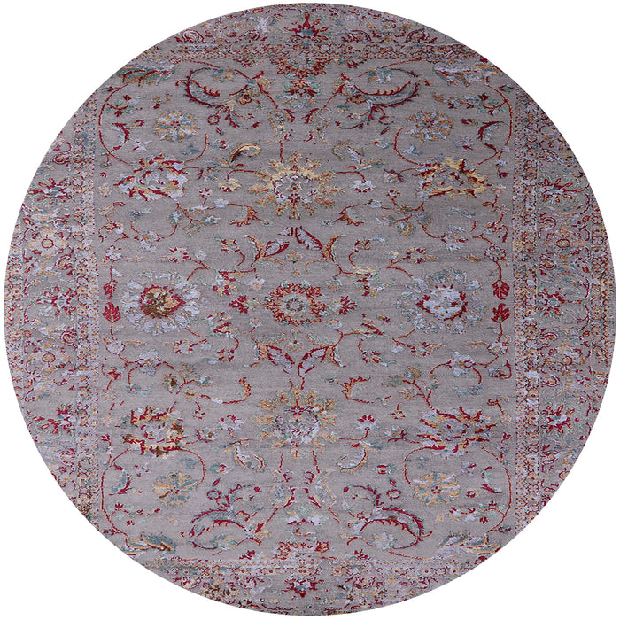 Round Machine Washable Industrial Modern Dark Gray Rug, wshurb2770