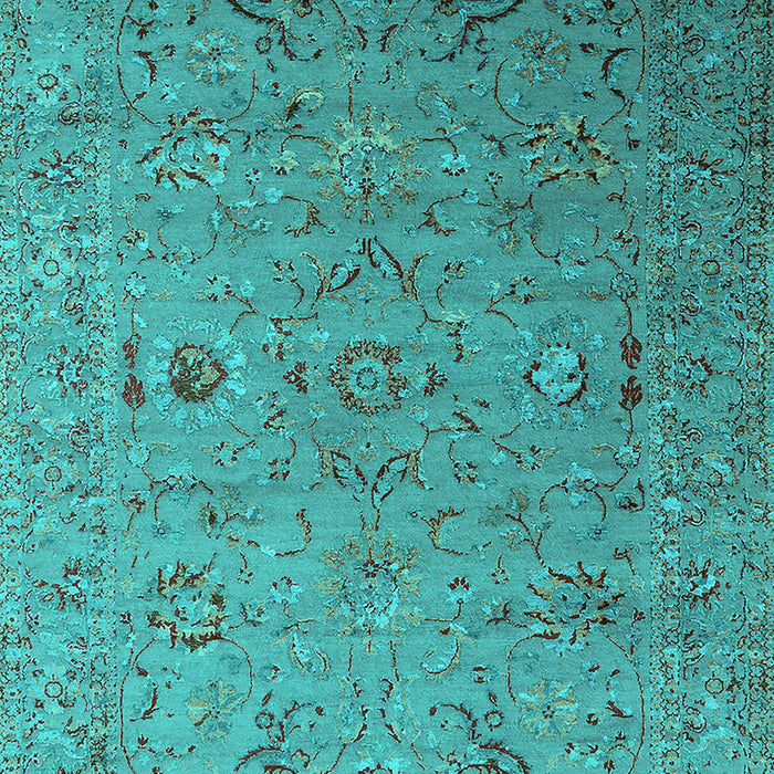 Machine Washable Oriental Turquoise Industrial Area Rugs, wshurb2770turq