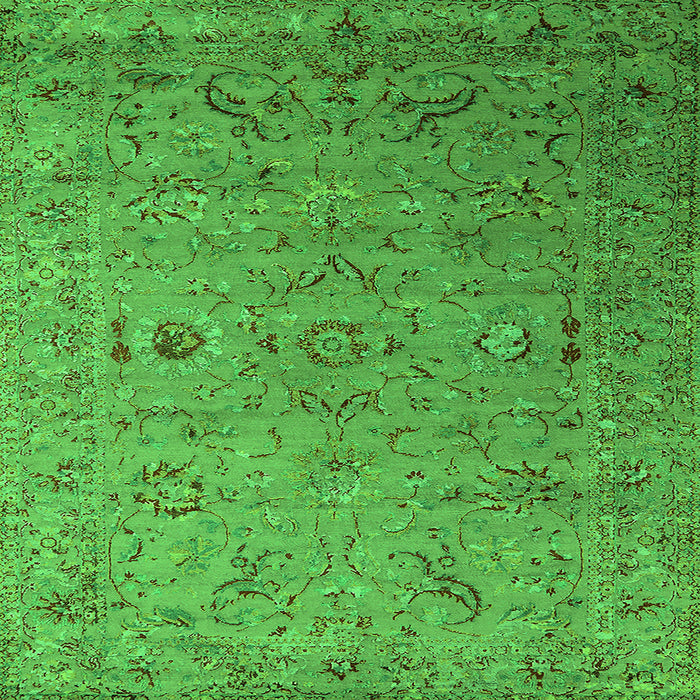 Square Oriental Green Industrial Rug, urb2770grn