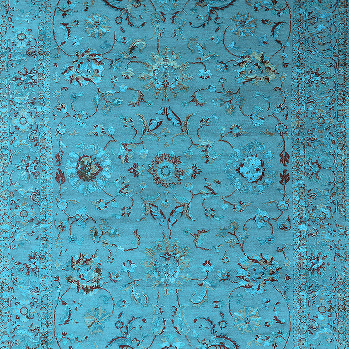 Machine Washable Oriental Light Blue Industrial Rug, wshurb2770lblu