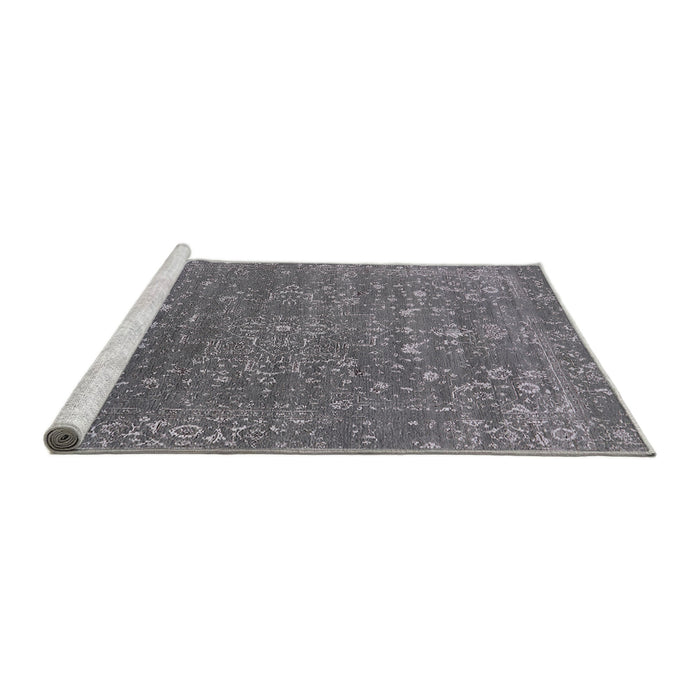 Sideview of Machine Washable Industrial Modern Carbon Gray Rug, wshurb2771
