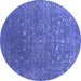 Round Oriental Blue Industrial Rug, urb2771blu